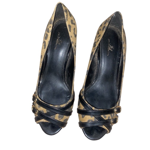 Jaclyn Smith Jacey Animal Print Peep Toe Shoe Size 7.5 - Picture 2 of 8